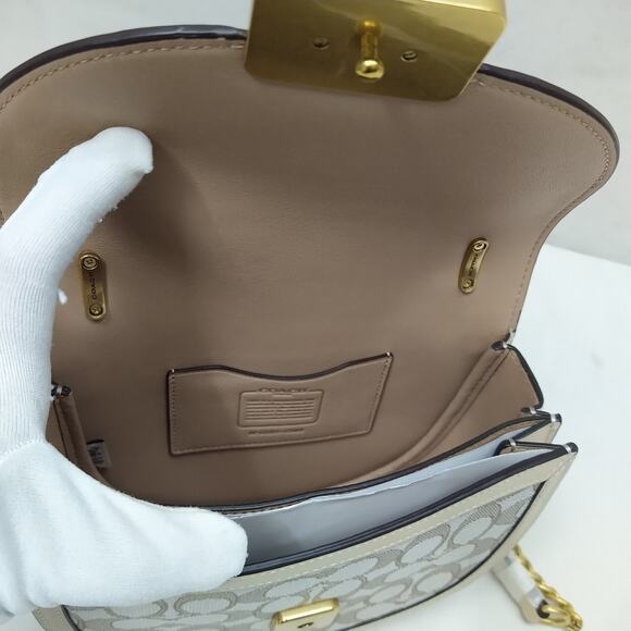 Coach Alie Signature Jacquard Ivory Chain Strap Crossbody Bag - NWT $550 - Picture 11 of 16